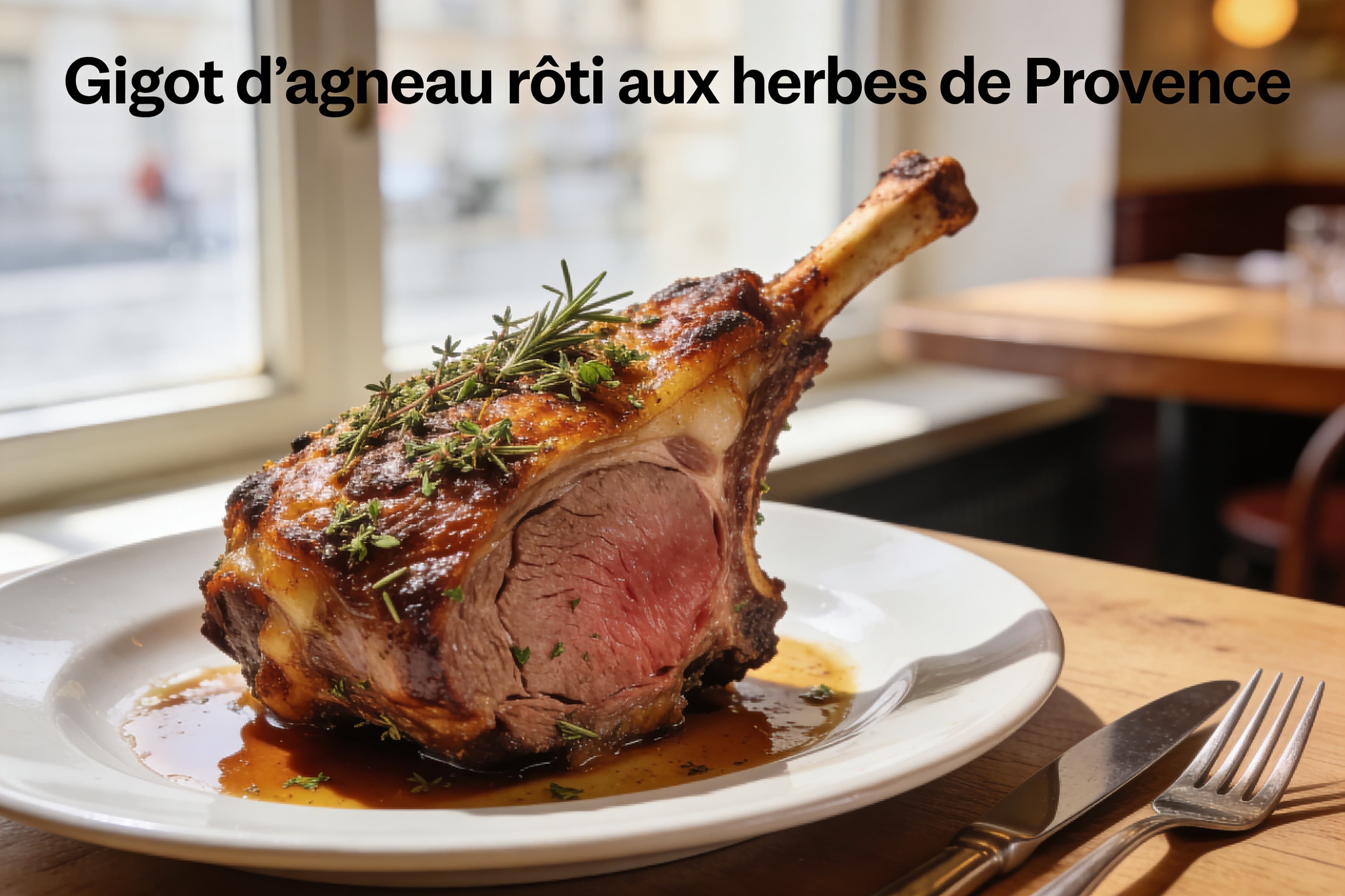 Gigot d'agneau rôti aux herbes de Provence