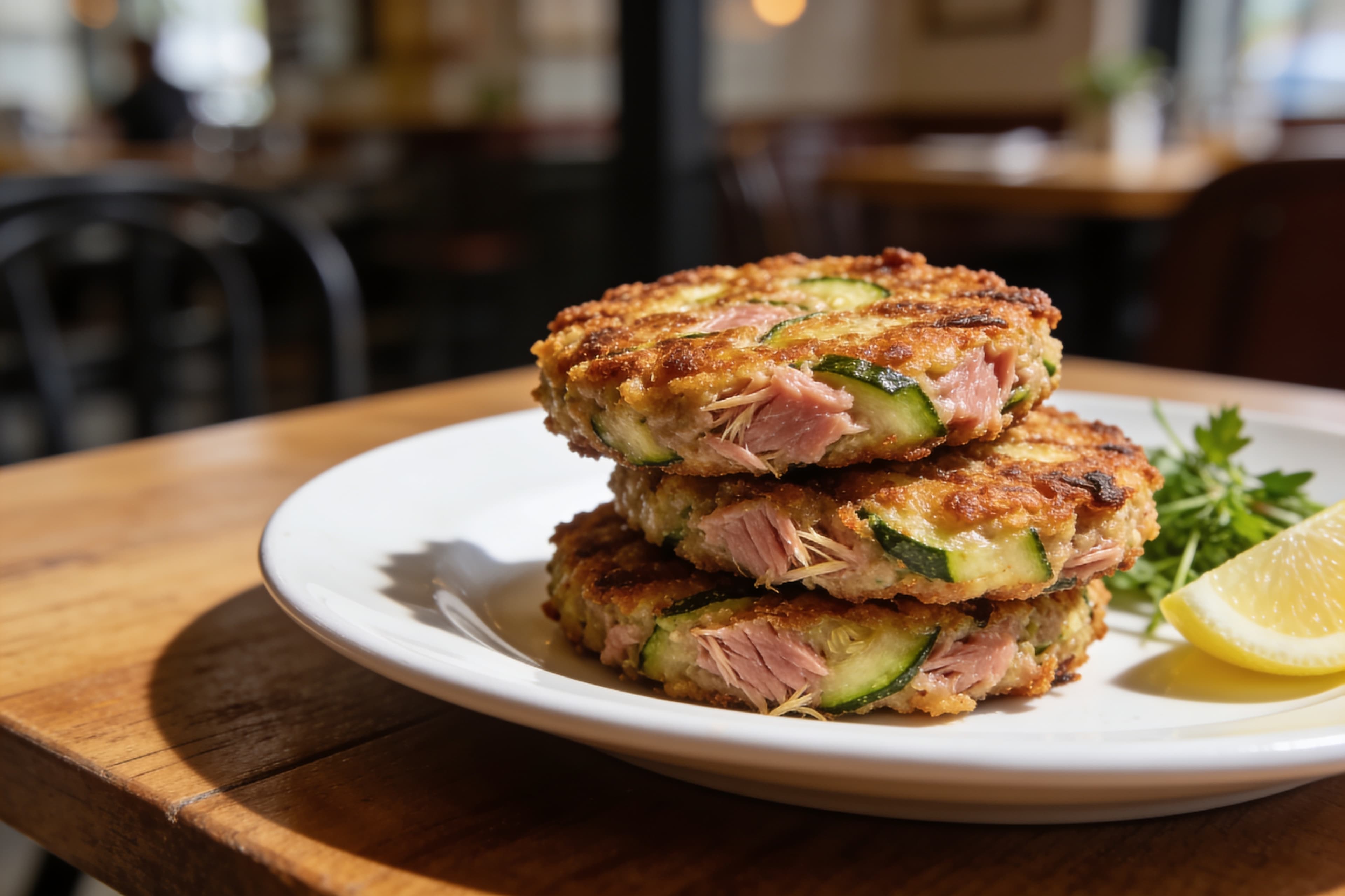 Galettes croustillantes de thon et courgettes