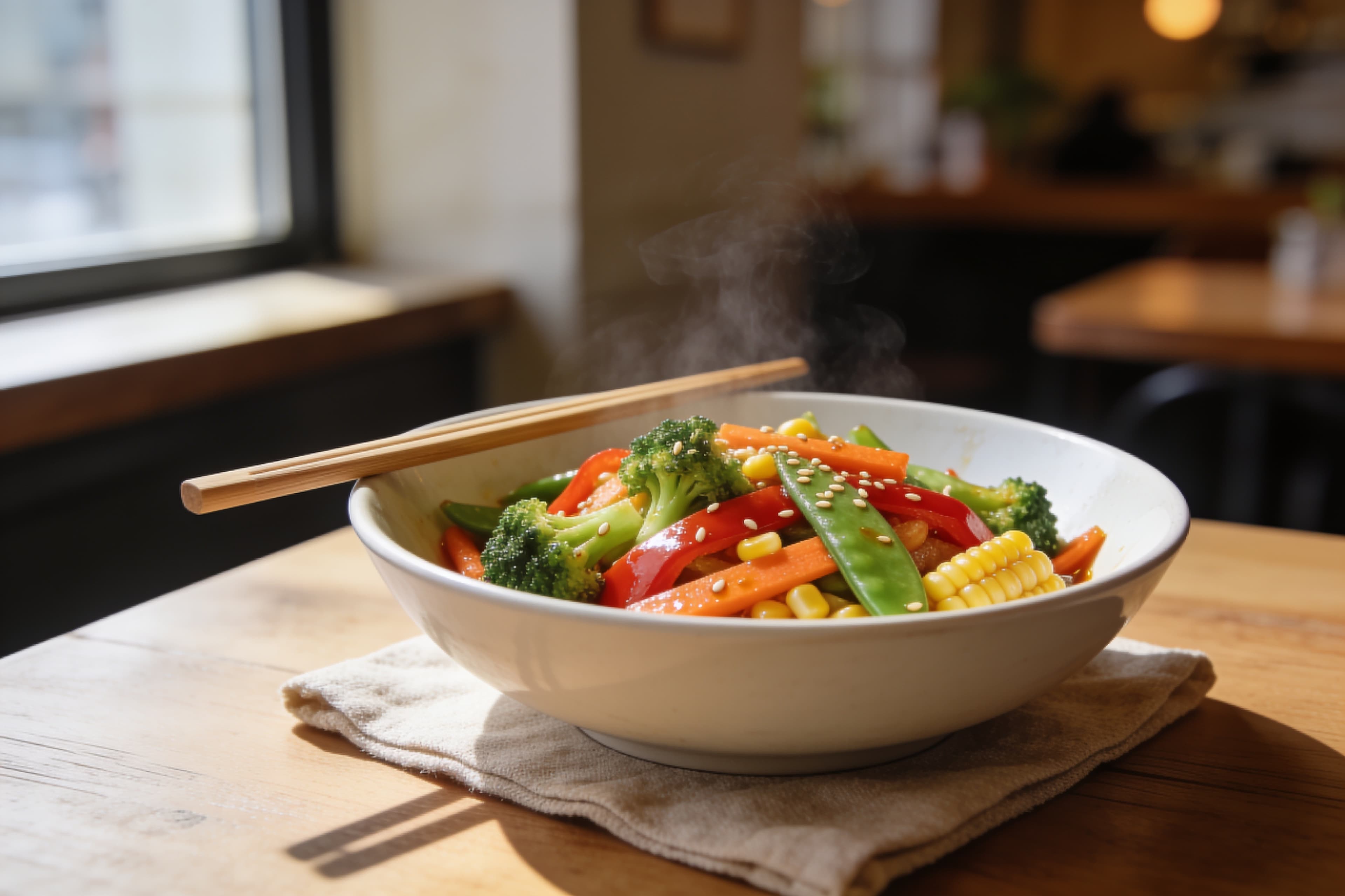 Sauté express de légumes colorés