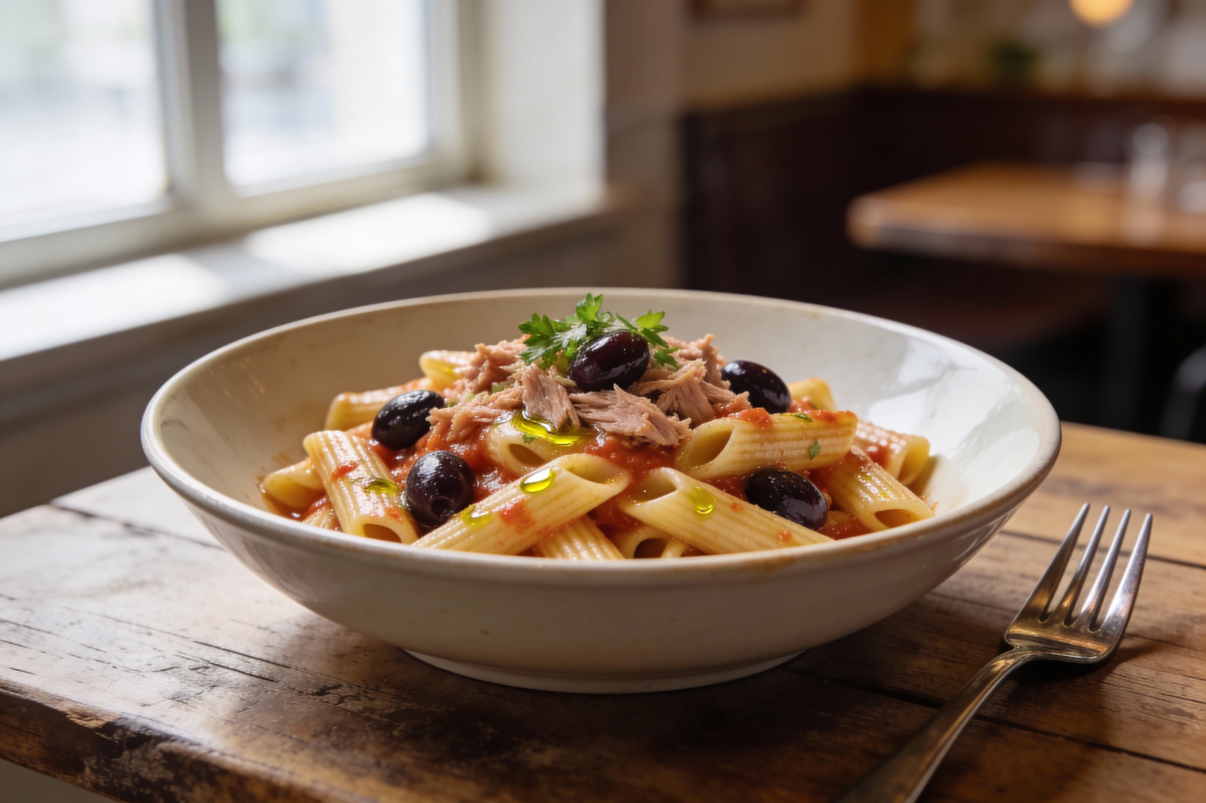 Penne au Thon et aux Olives