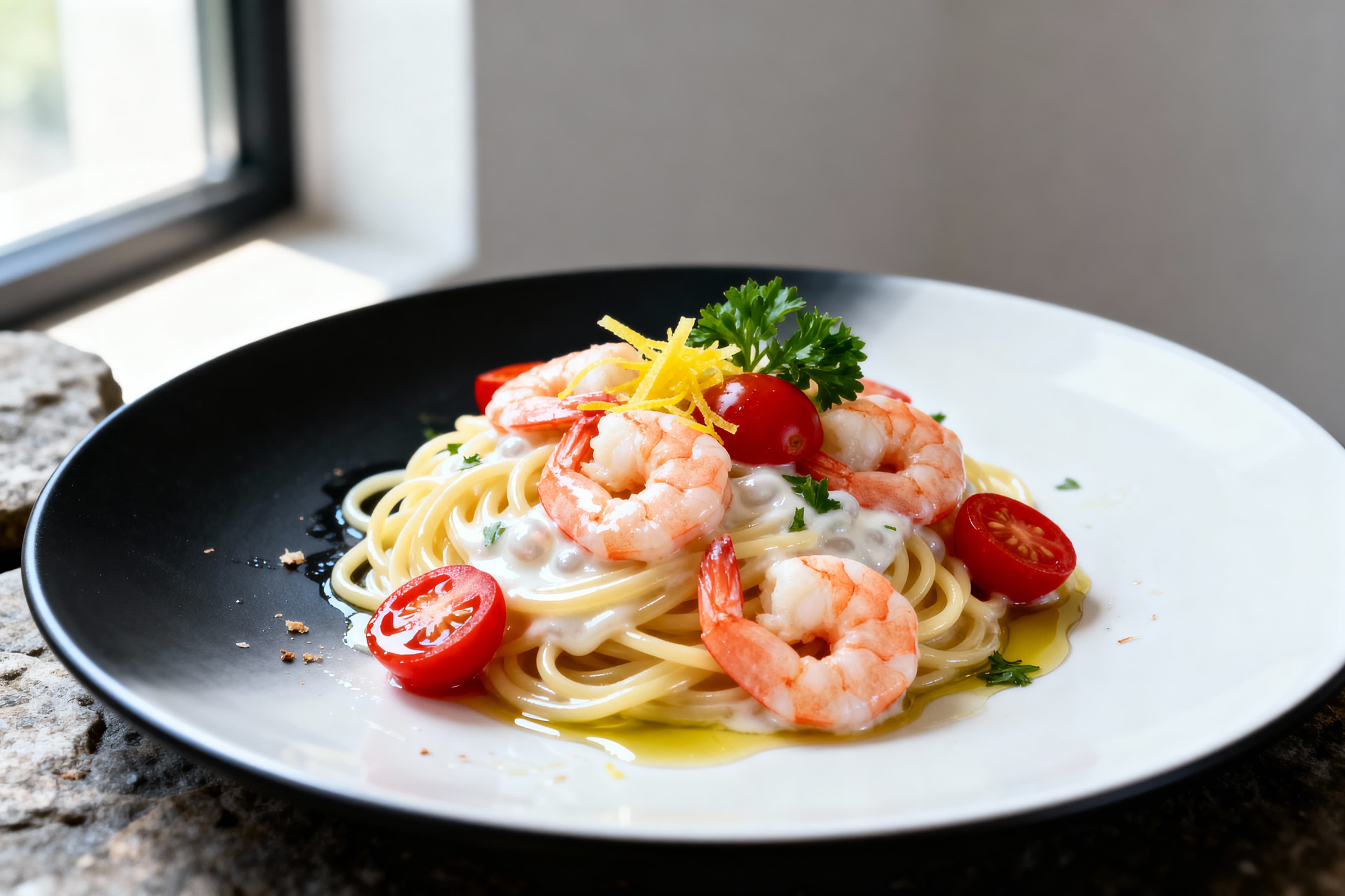 Spaghetti aux Crevettes au Thermomix - Recette du Soir Express