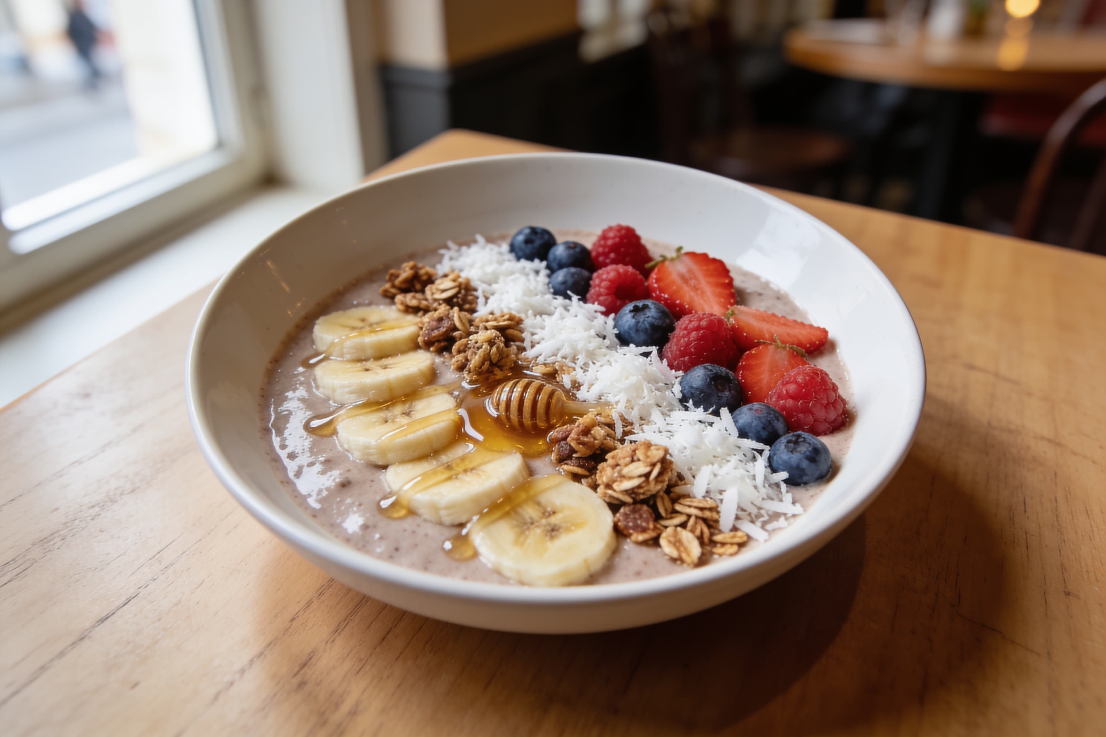Smoothie Bowl Banane et Baies avec Granola Maison