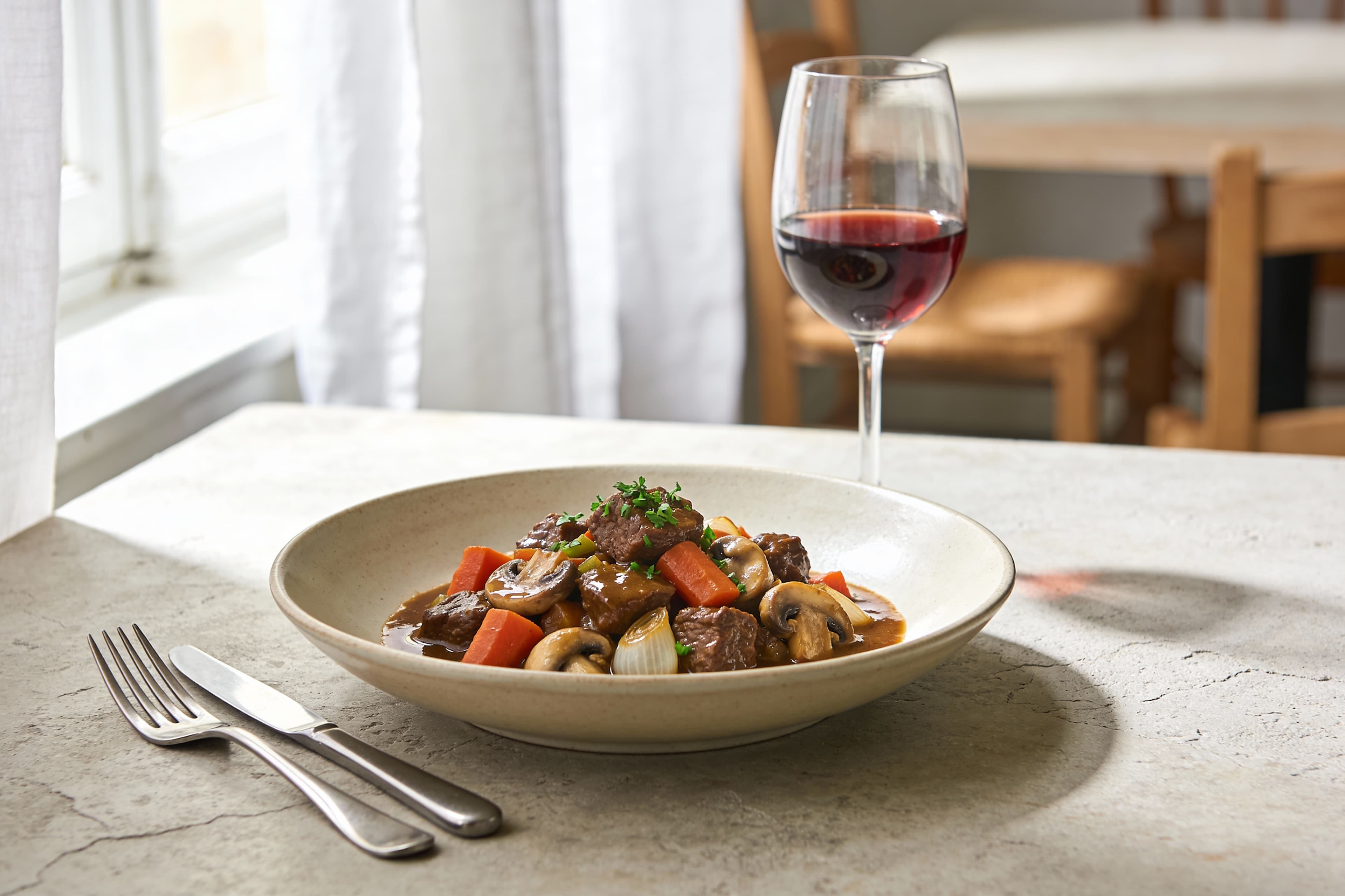 Boeuf Bourguignon Végétarien au Thermomix