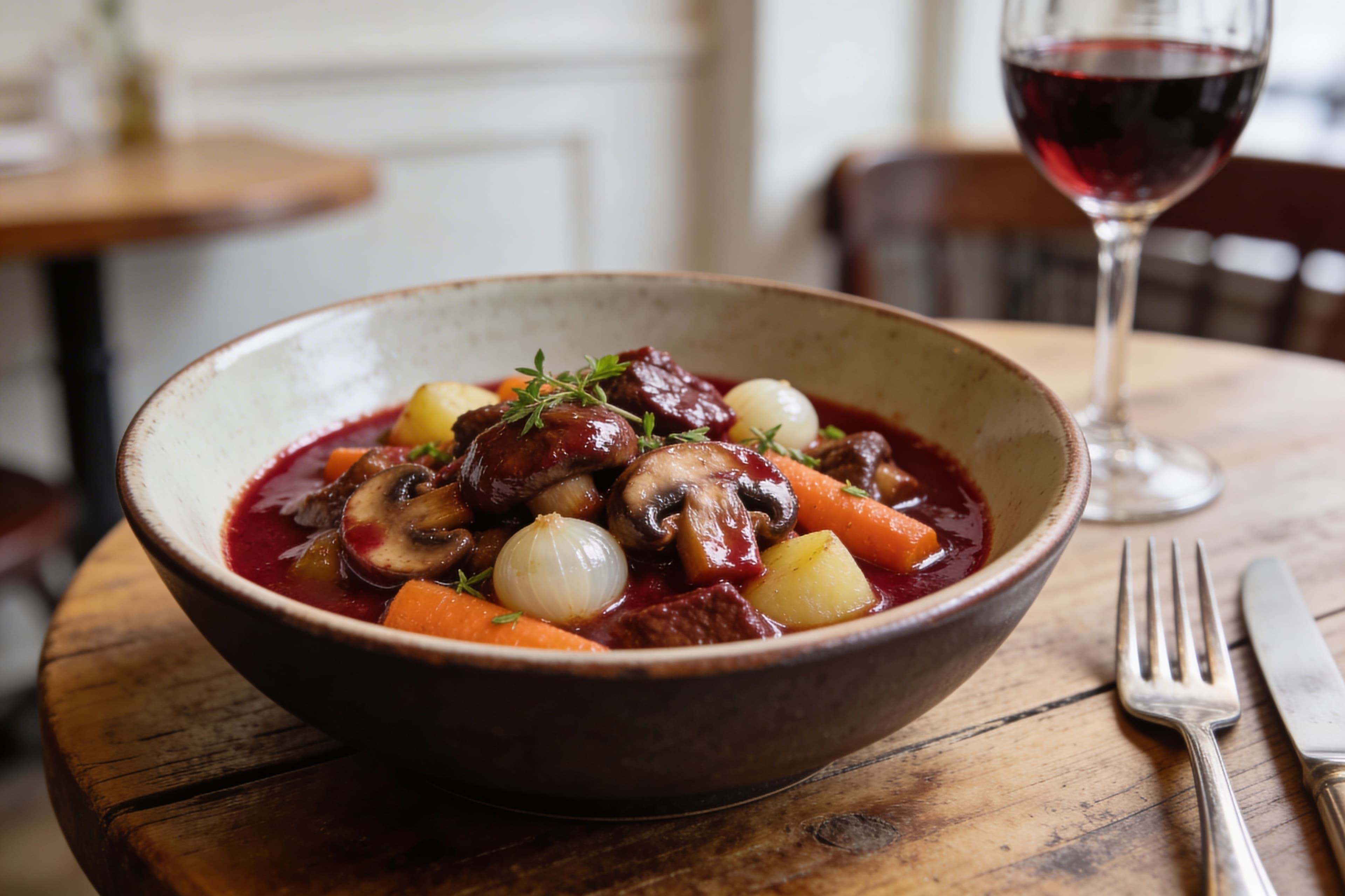 Boeuf Bourguignon Végétarien au Thermomix