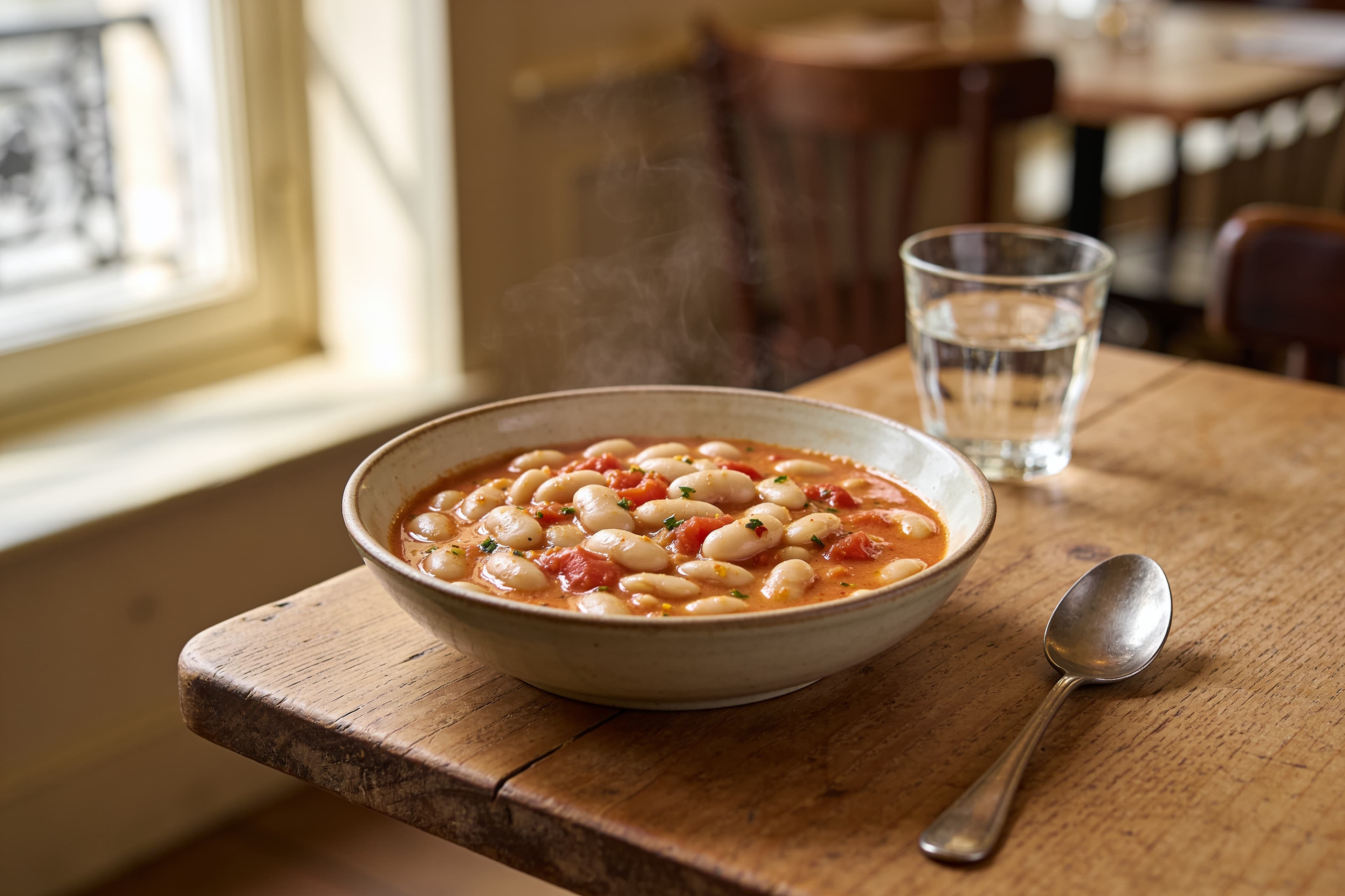 Ragoût crémeux de haricots blancs et tomates