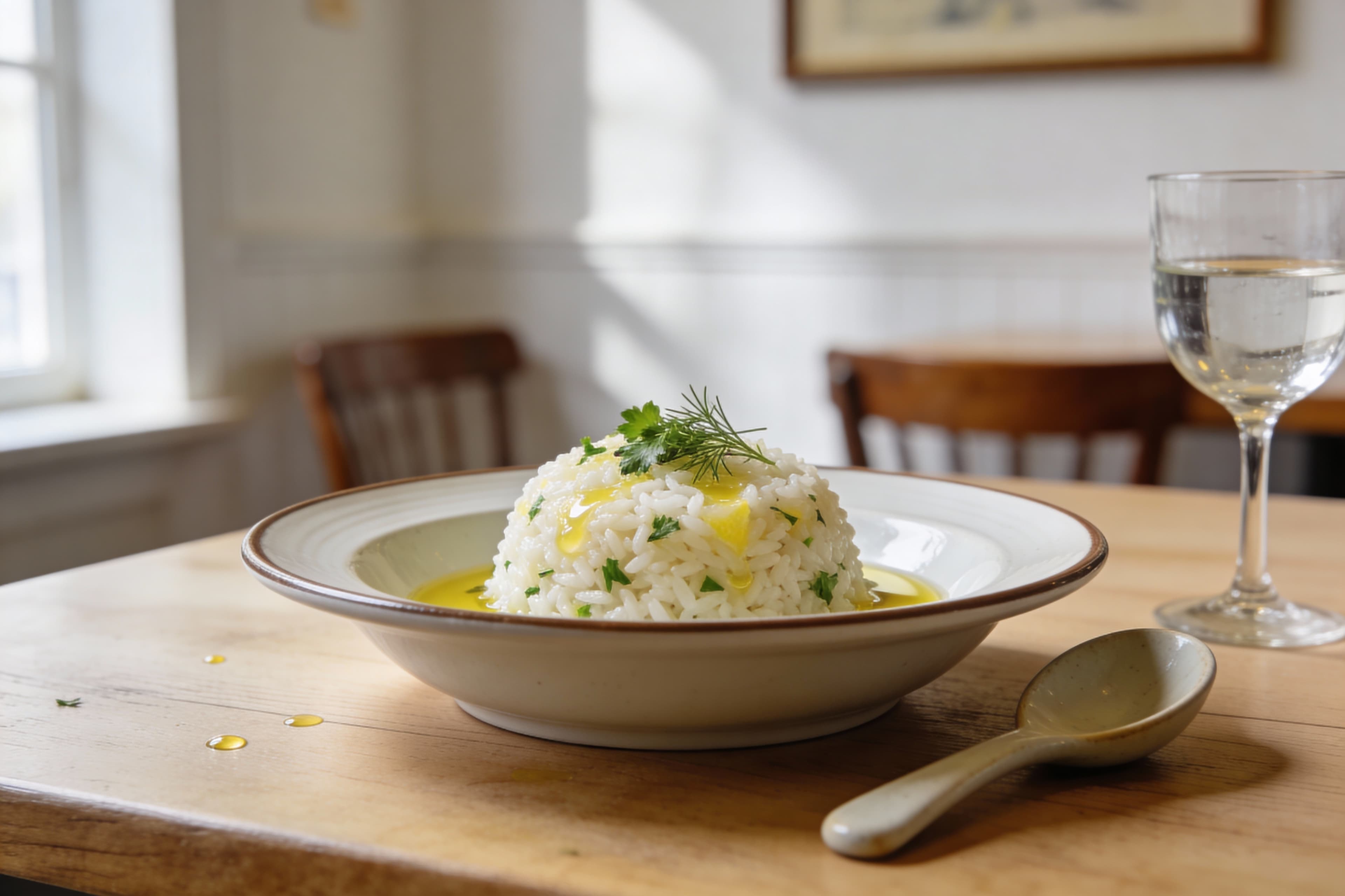 Riz au citron parfumé aux herbes