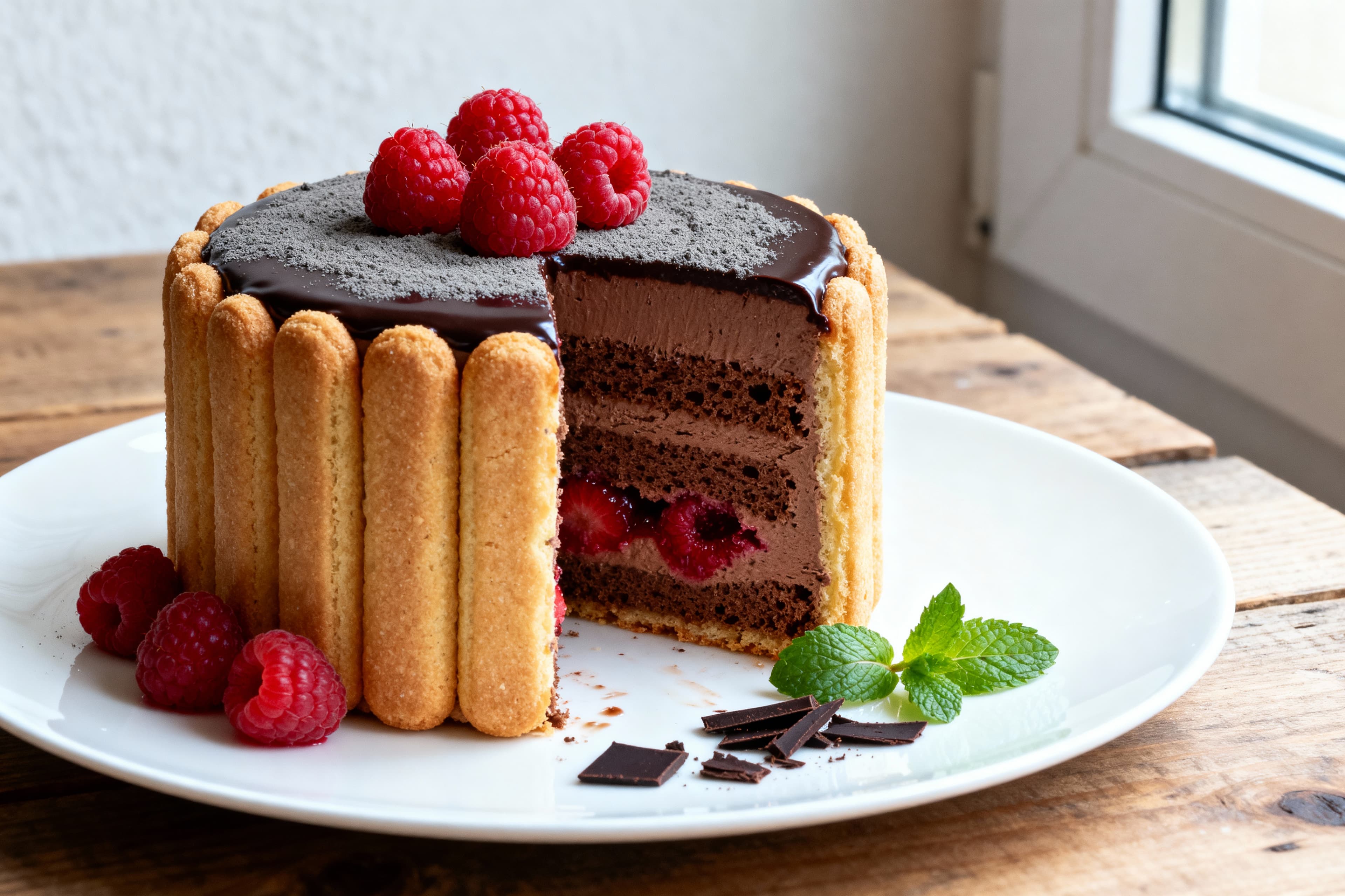 Charlotte au Chocolat et Framboises