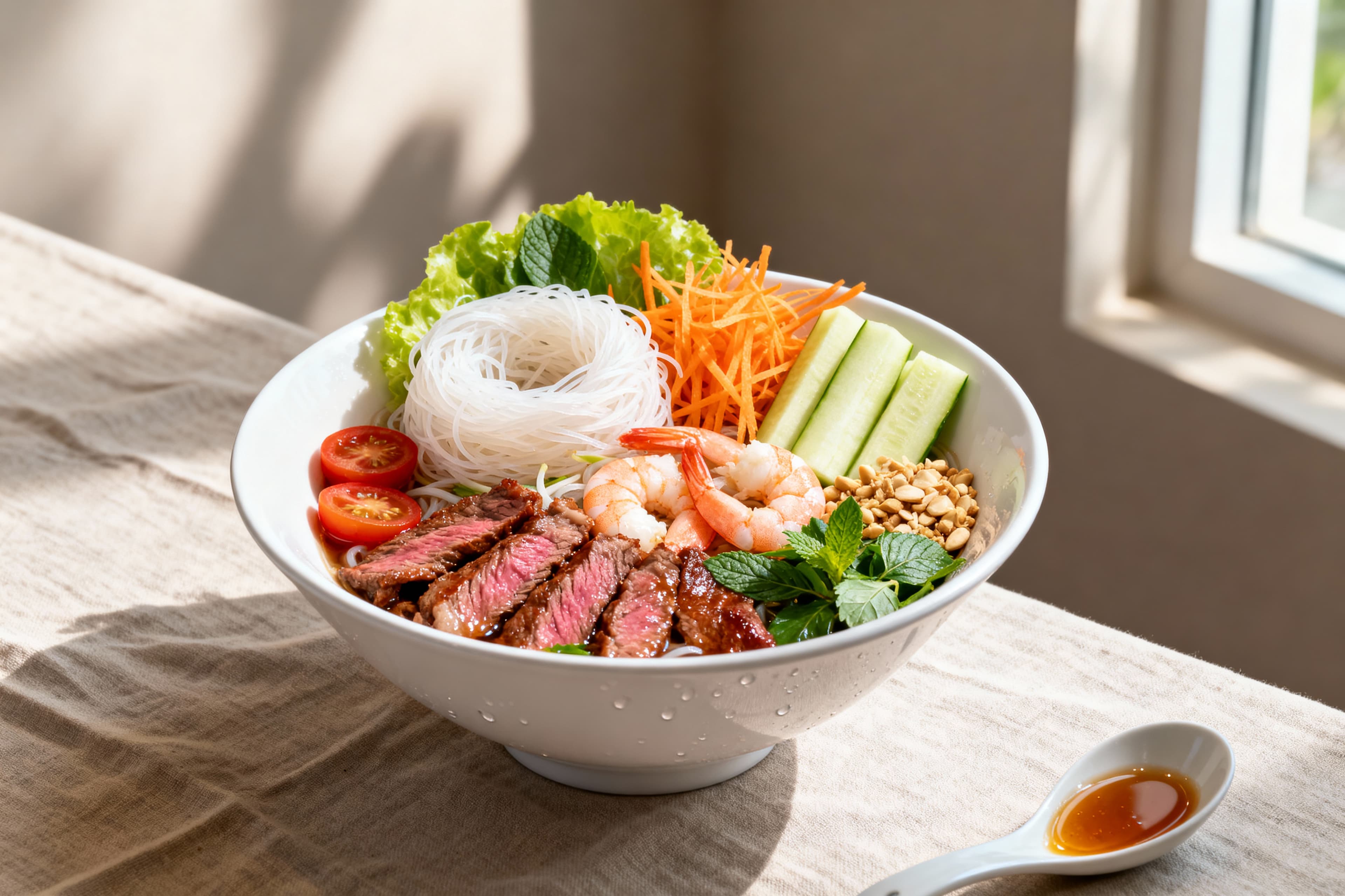 Bún Bò Nam Bộ - Bobun aux Crevettes et Boeuf