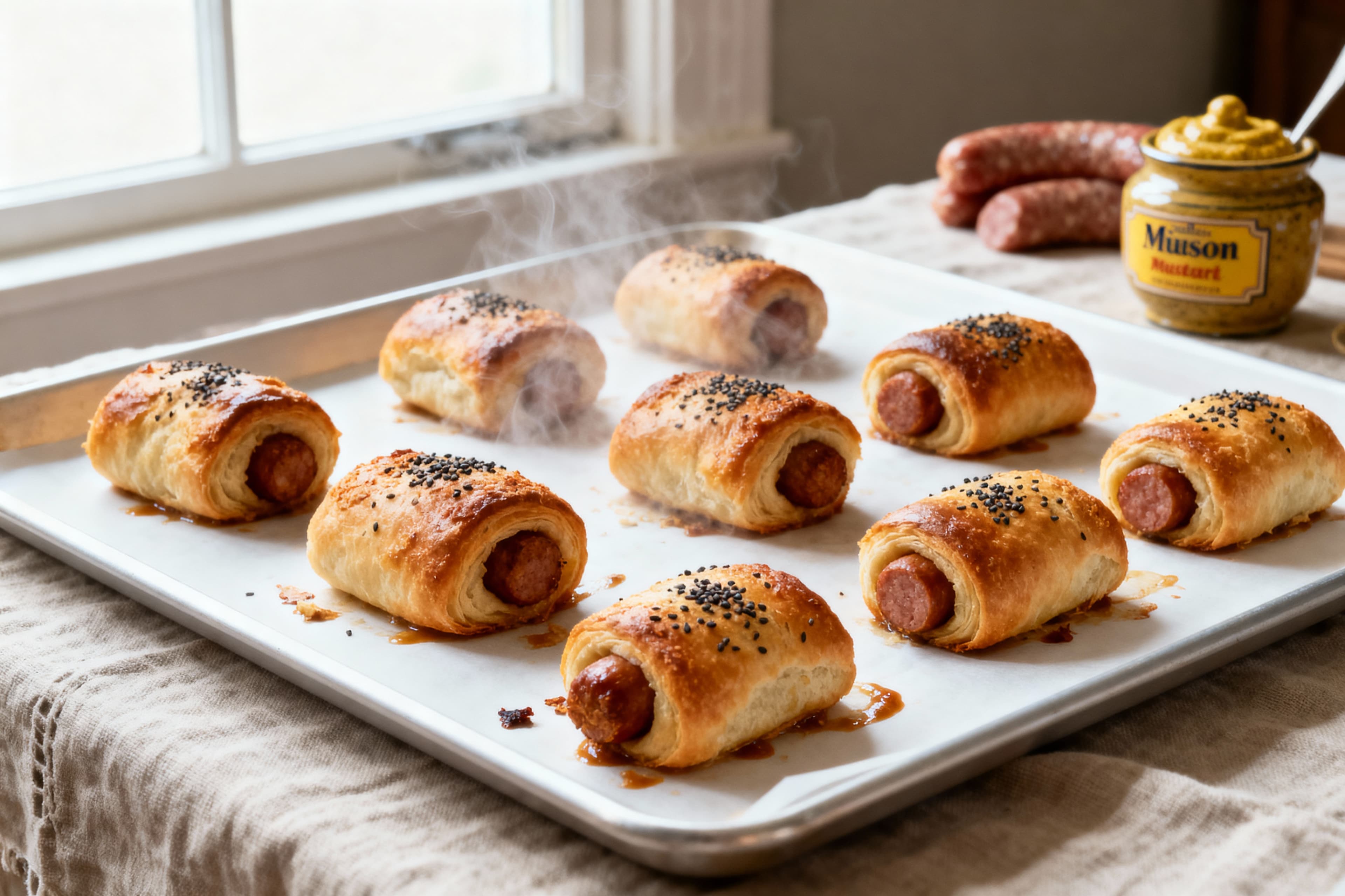 Roulés Saucisse Moutarde