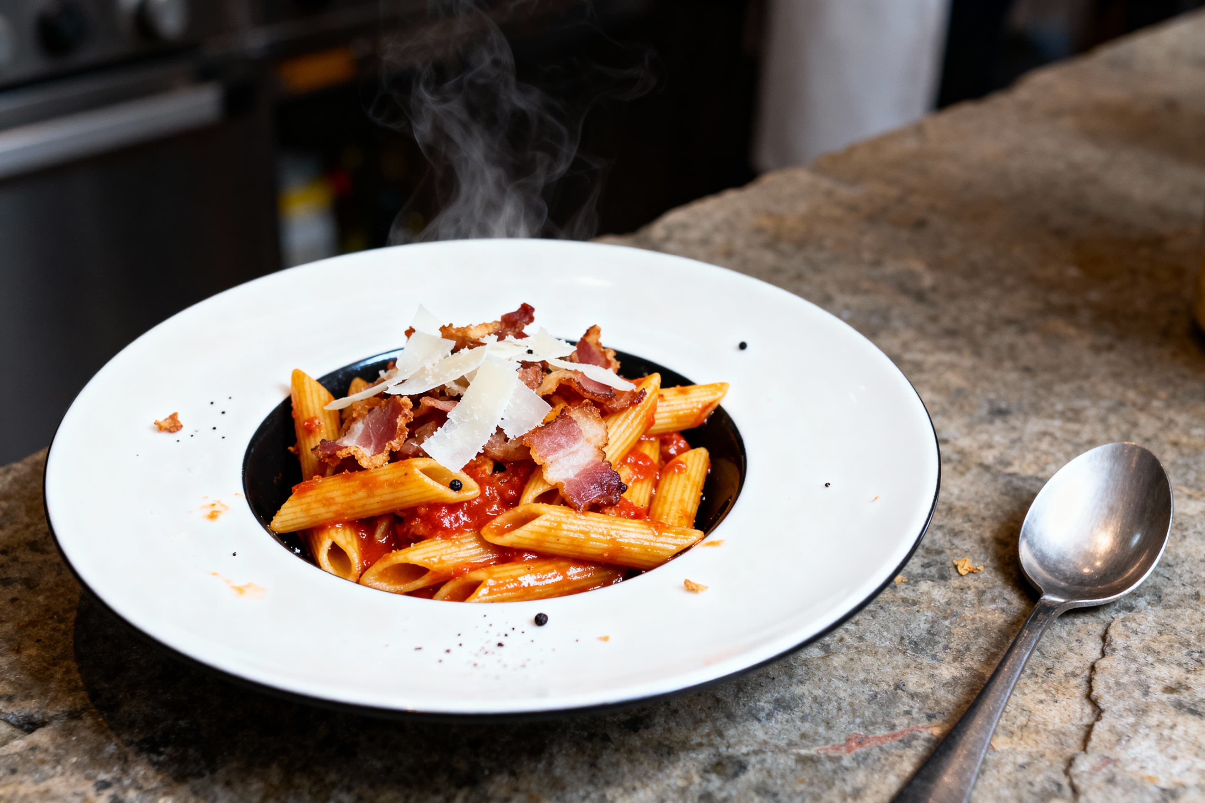 Penne All'Amatriciana à la Romaine