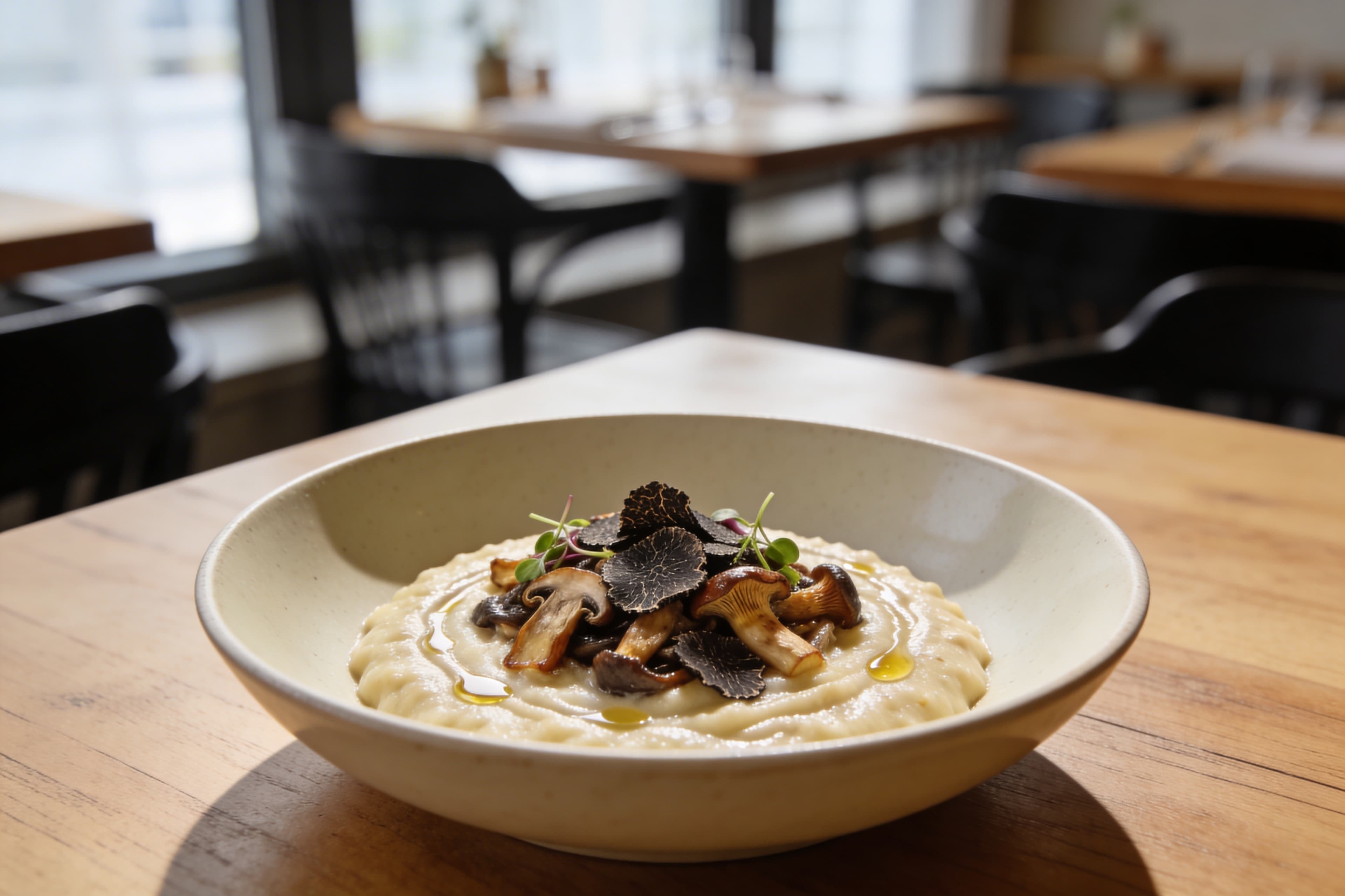 Polenta Crémeuse aux Champignons Sauvages et Truffe
