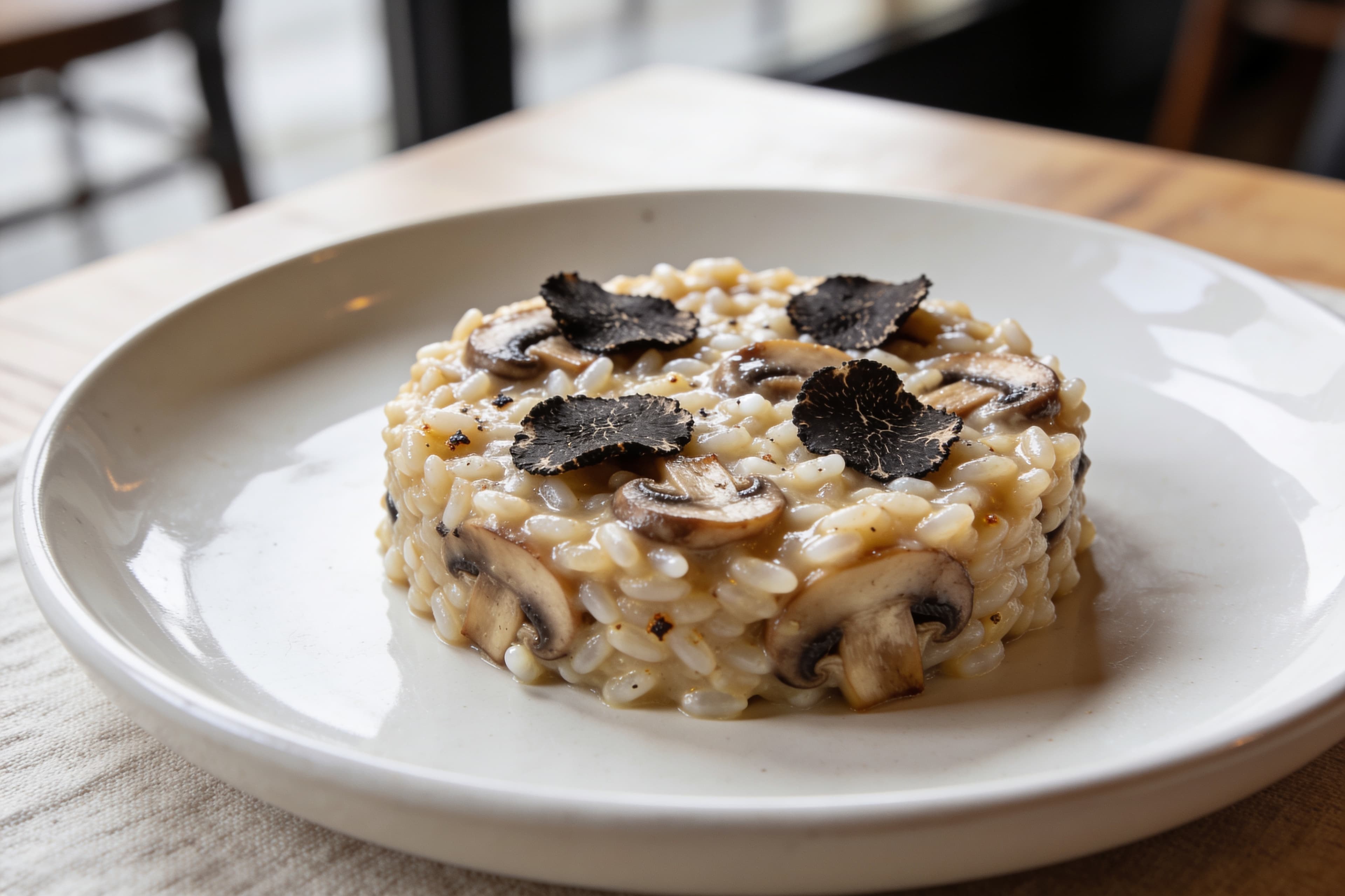 Risotto aux Champignons de Paris et Truffe Noire