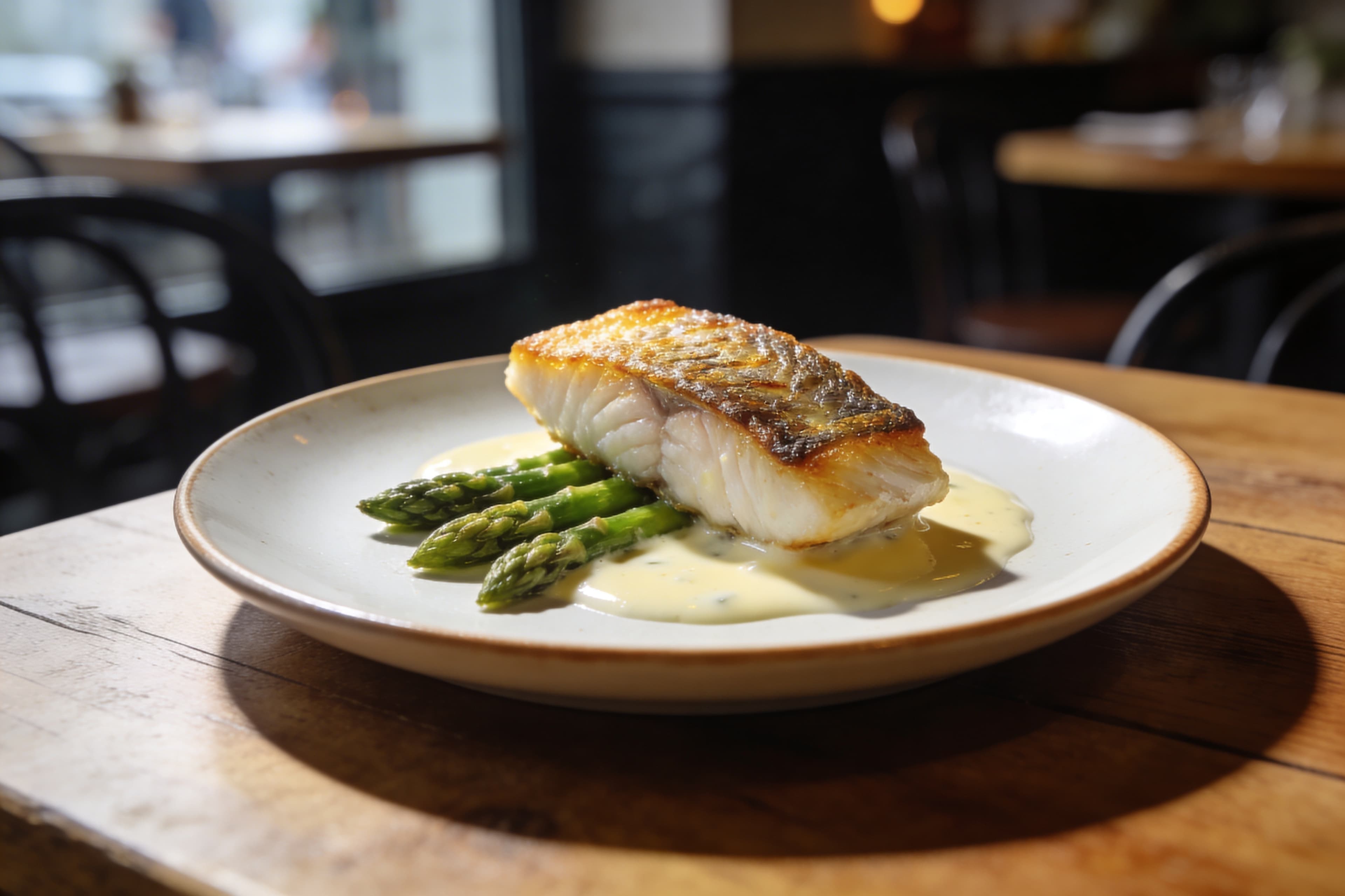 Cabillaud aux asperges et beurre blanc