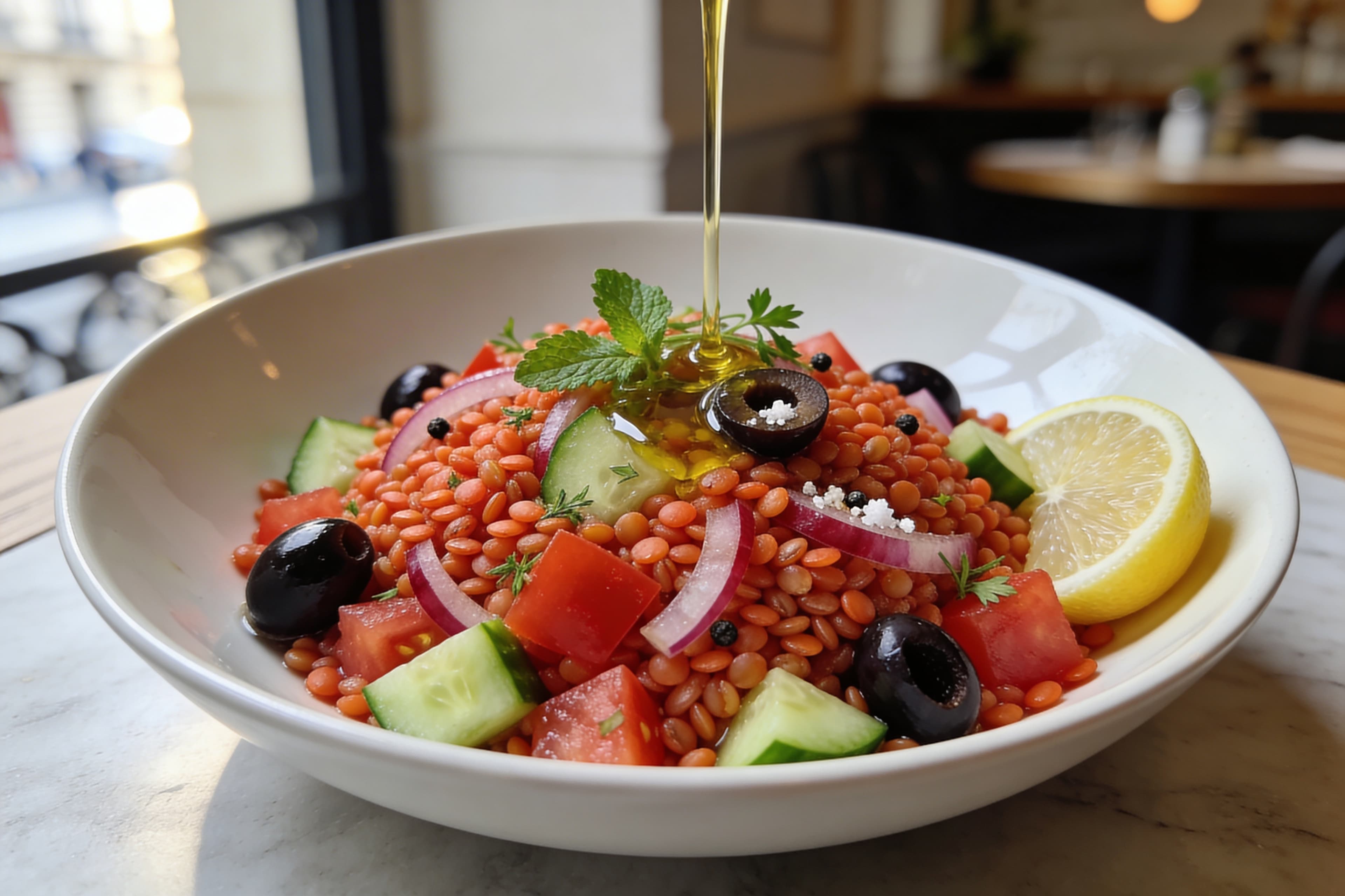 Salade de Lentilles Corail aux Saveurs Méditerranéennes