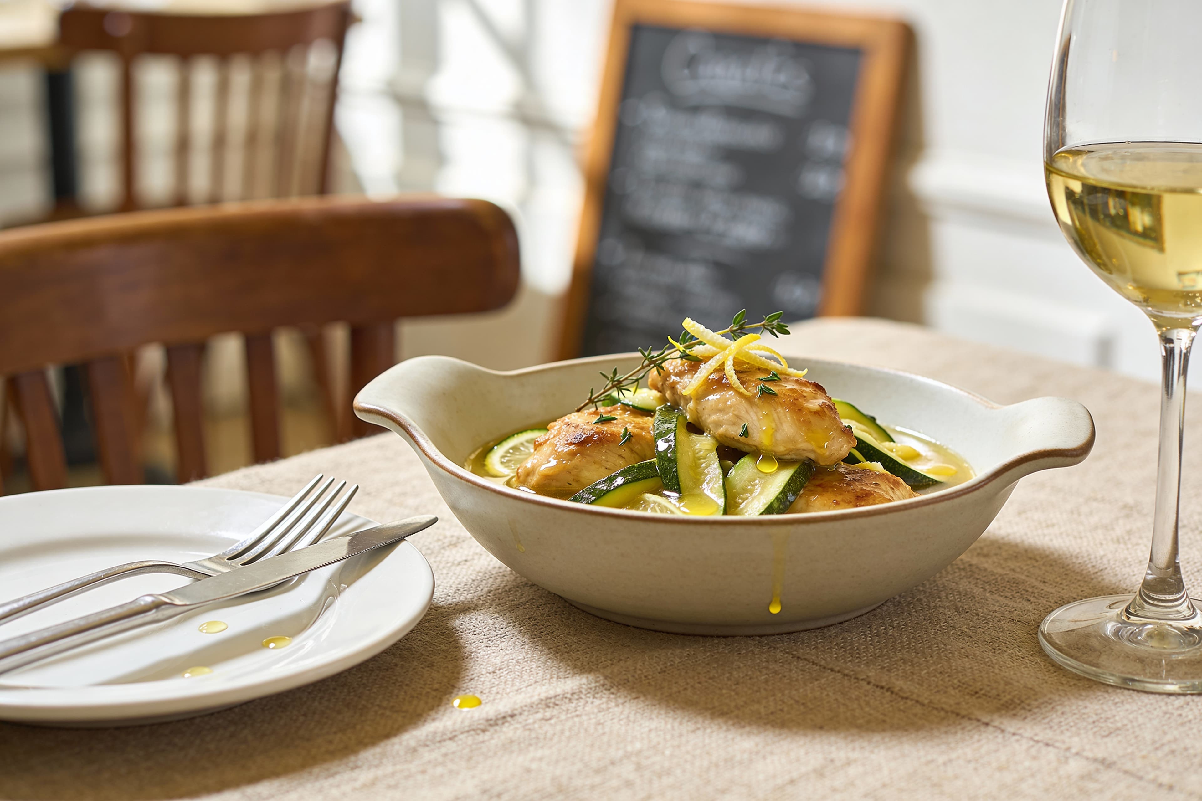 Sauté de Courgettes au Poulet et Citron