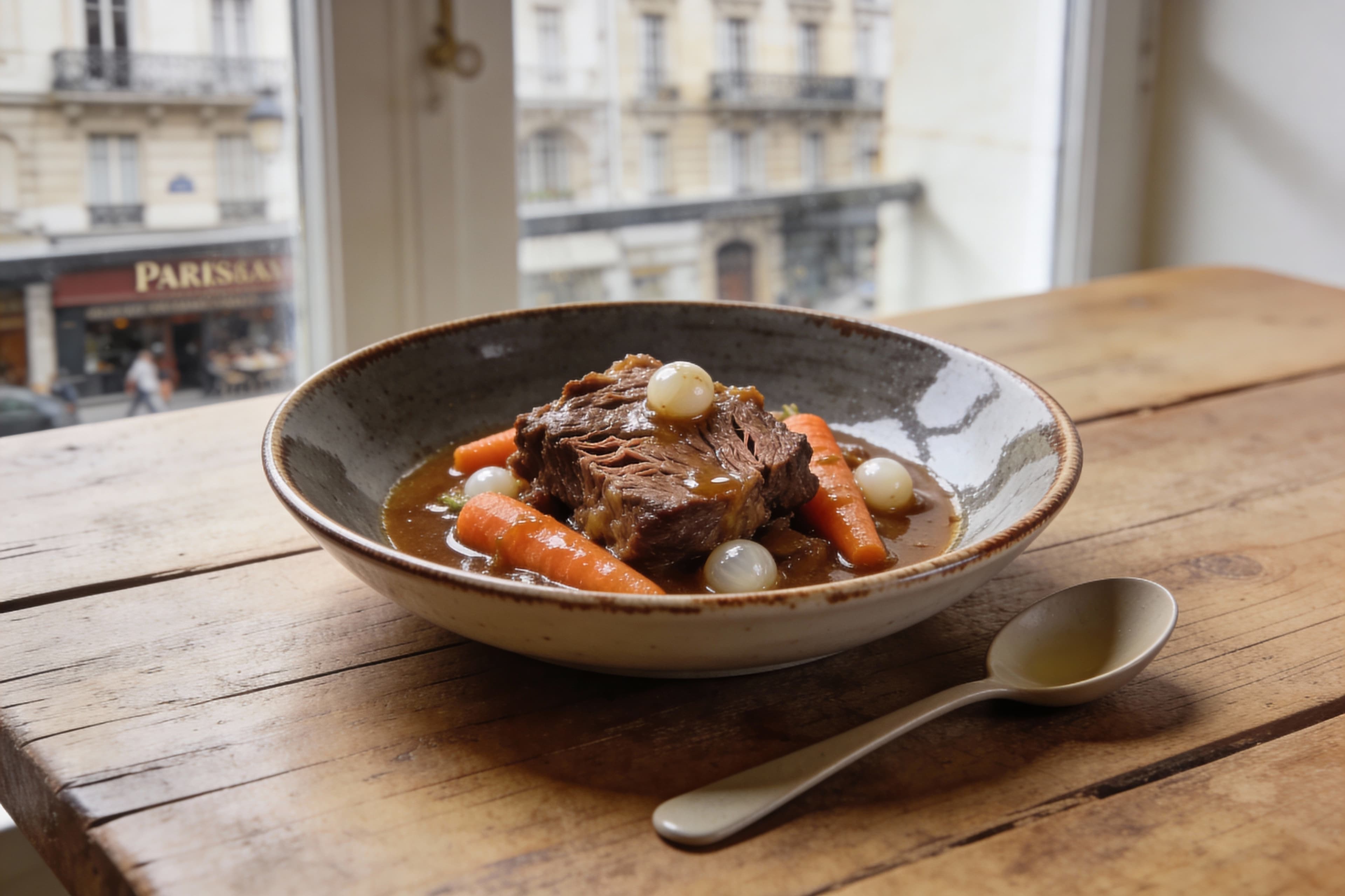 Paléron de Bœuf Braisé aux Carottes et Petits Oignons