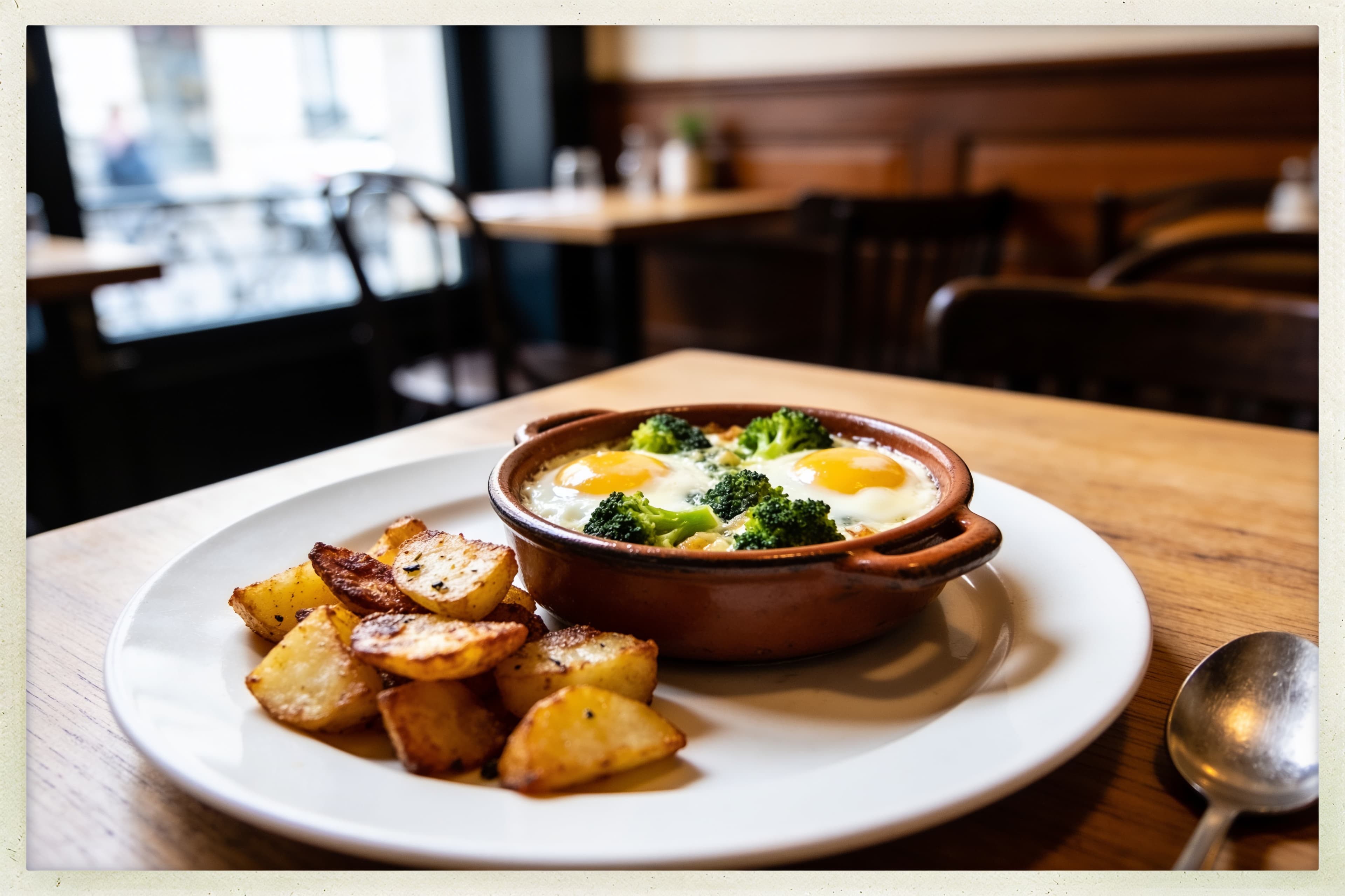 Oeufs Cocotte aux Brocoli et Pommes de Terre Sautées