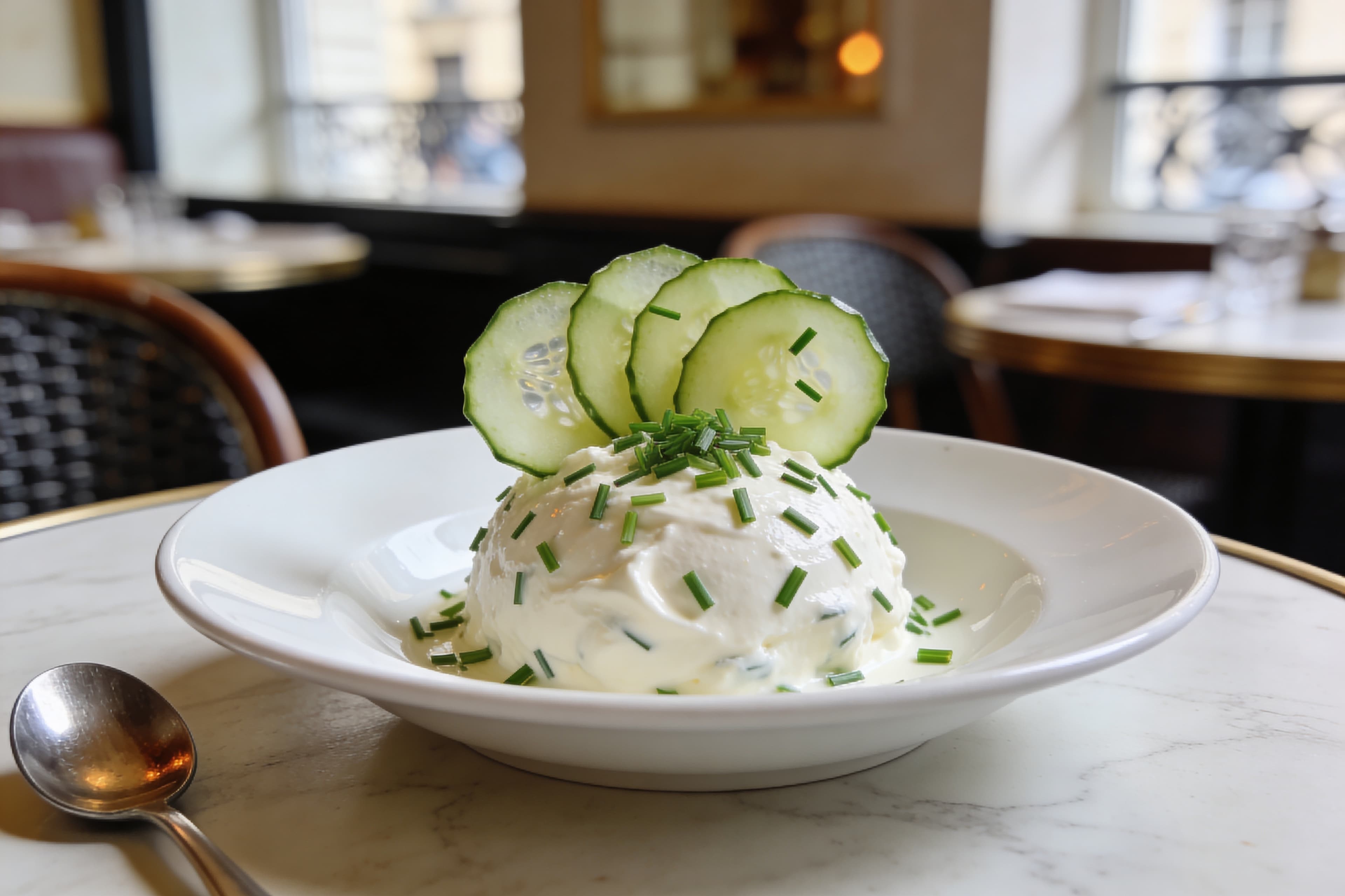 Concombre au Fromage Blanc et Ciboulette
